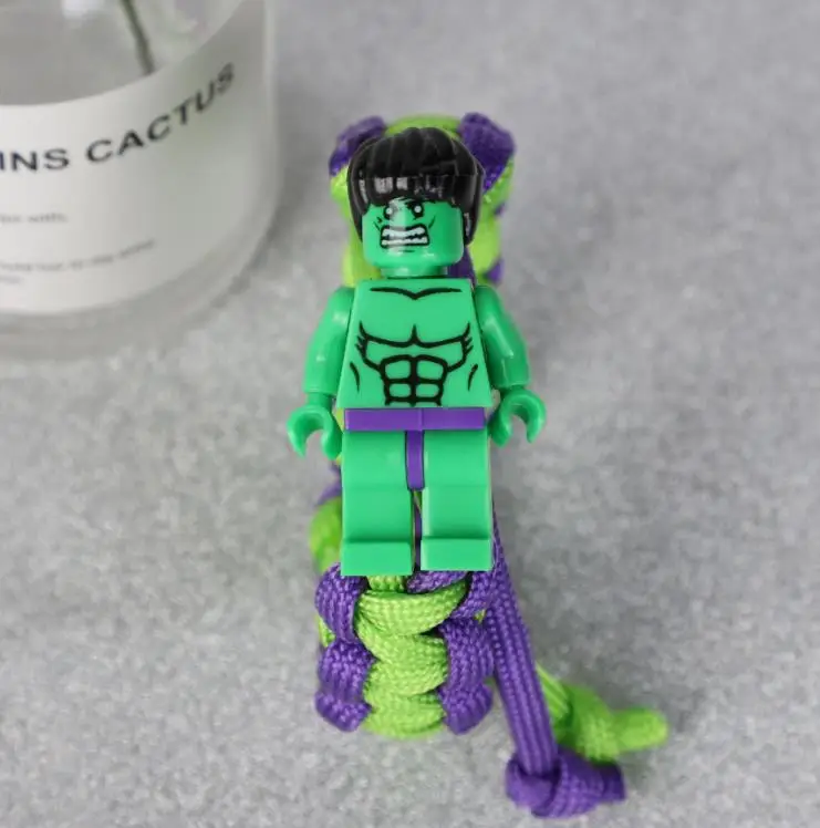 Buzz Lightyear Paracord браслет для детей супергерой Железный человек розовый Бэтмен Дарт Вейдер кролик Единорог строительные блоки кирпичи игрушки - Metal Color: Green Giant