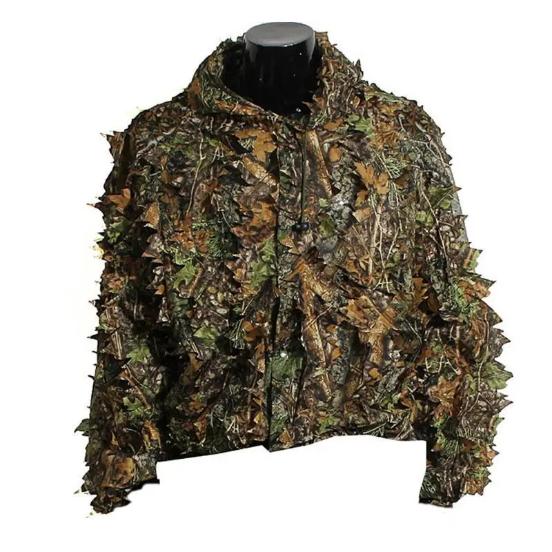 Мультикам Открытый Спорт страйкбол лесной Снайпер Ghillie костюм рубашка+ брюки камуфляж тактический 3D лист камуфляж джунгли Охота Одежда