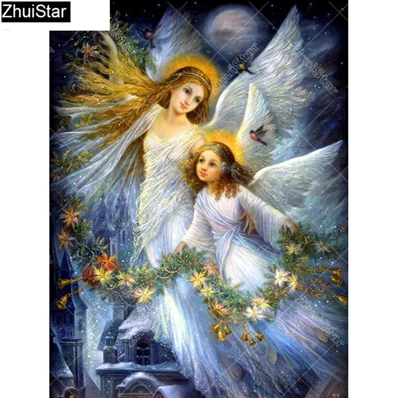 

5D DIY Diamond Painting Angel Cross Stitch Diamond Mosaic Flowers Picture Of Rhinestones Decoration Home XY1