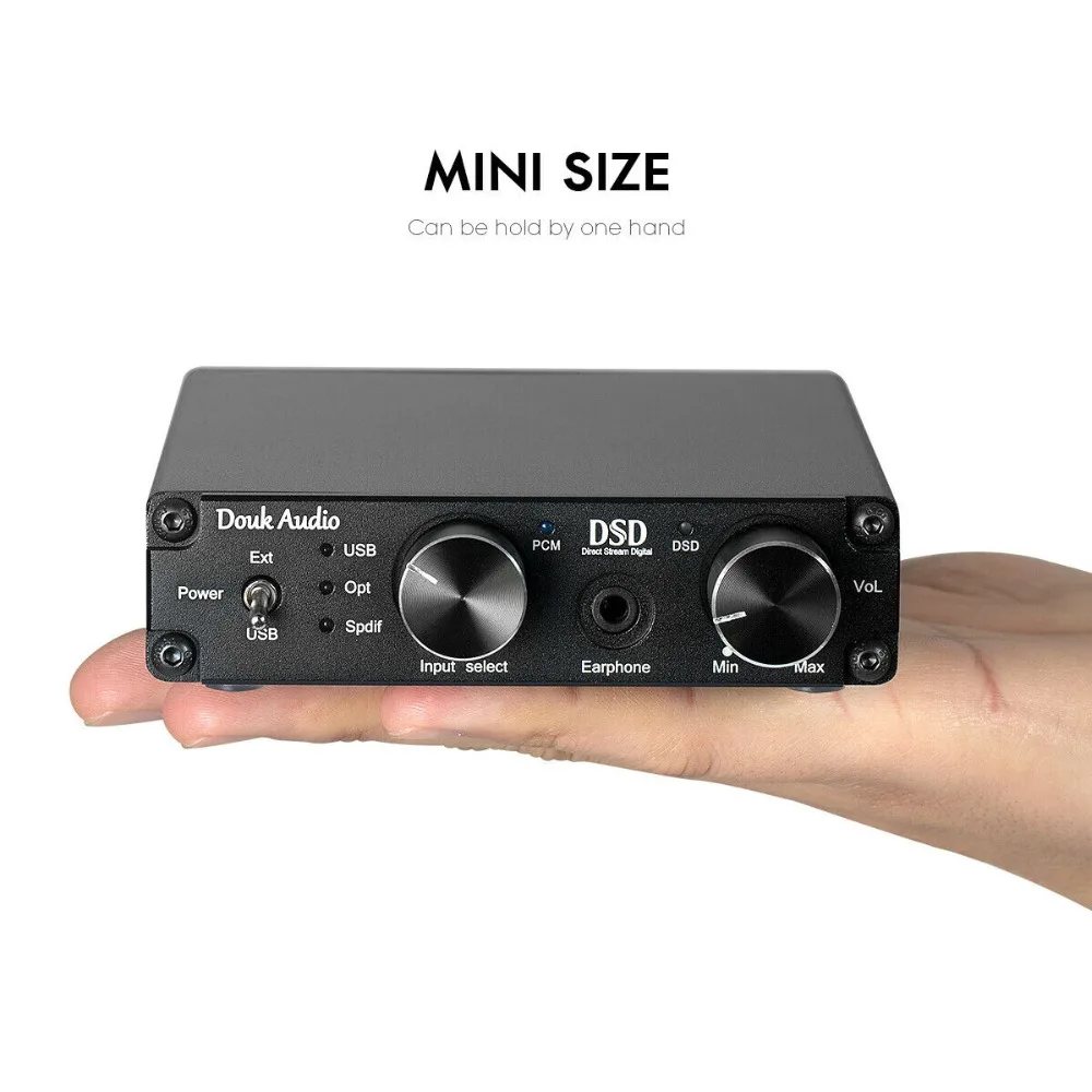 DOUK аудио мини XMOS XU208 USB DAC аудио декодер DSD256 HiFi преобразователь усилителя для наушников RCA PCM384K/32 бит
