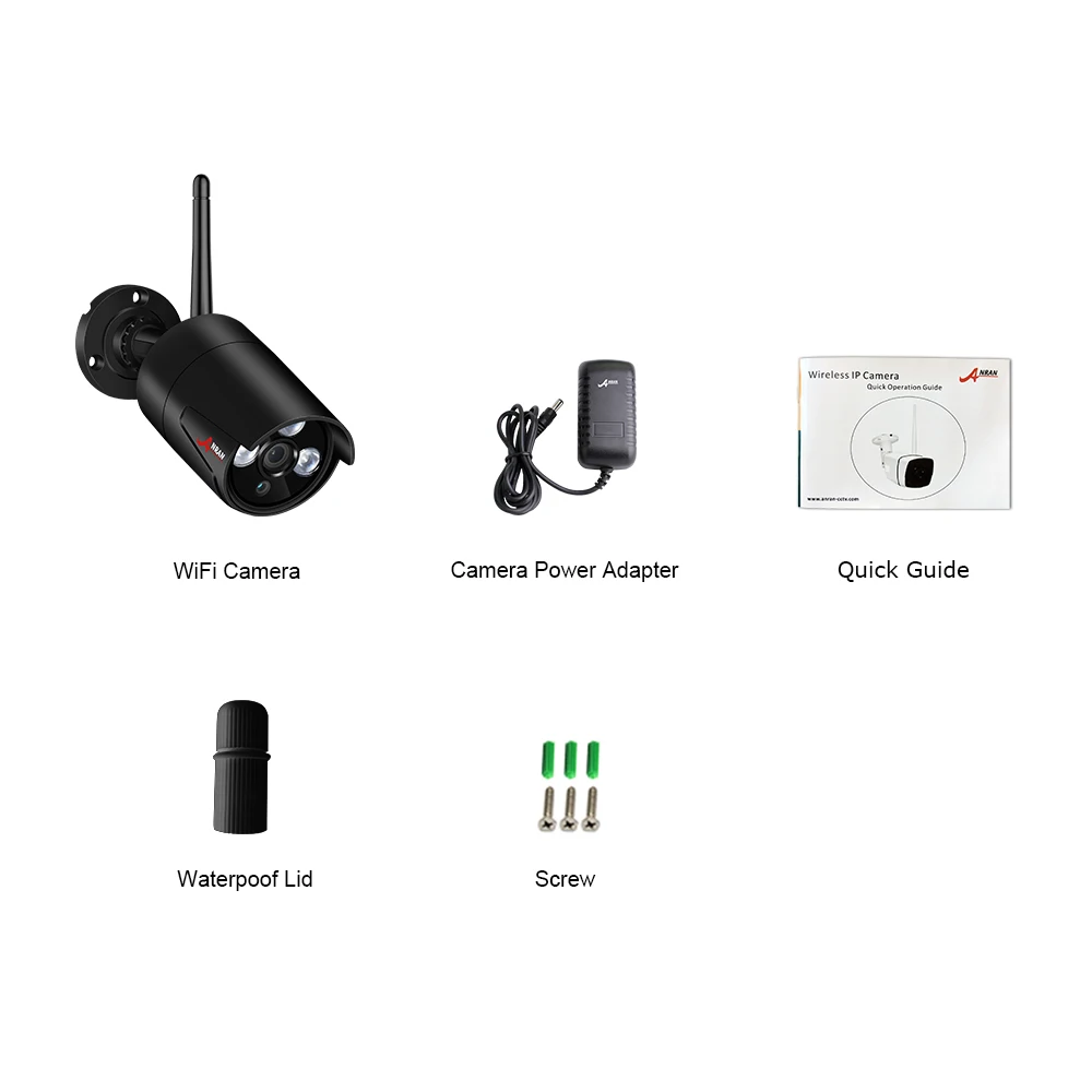 ANRAN 2.0MP IP Camera Wi-fi Outdoor Waterproof HD Video Surveillance Security Camera Built-in SD Card Slot Wifi Camera 1920*1080