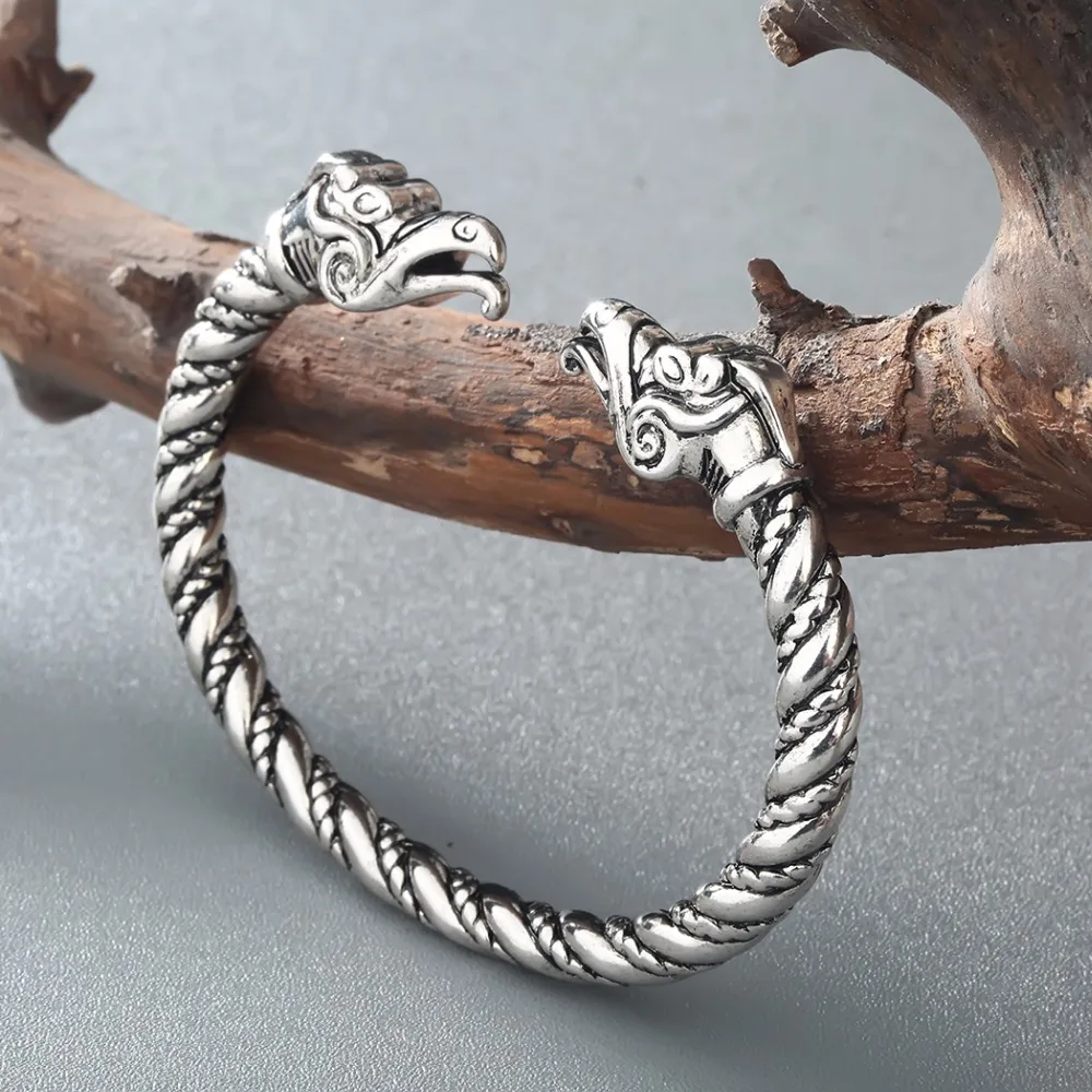 Silver Thors Protection Runic Bracelet  Arm Ring  Viking Jewelry