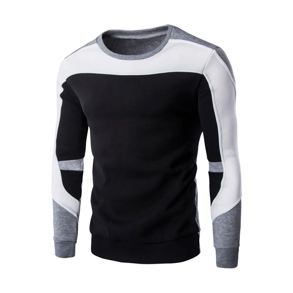 

Mens Sweatshirt Hoodies pullover Long Sleeve autumn winter Patchwork Hoodie Sweatshirt Tops man polerones hombre d90617