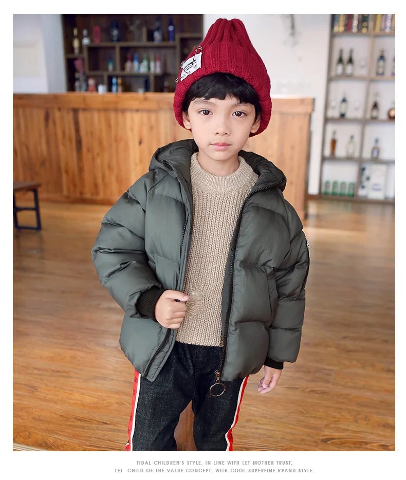 

2017 New 4-164ar Boys Winter Coats Warm Casual Fashion Children Hooded Outerwear Boys Down Jacket Thick Coats