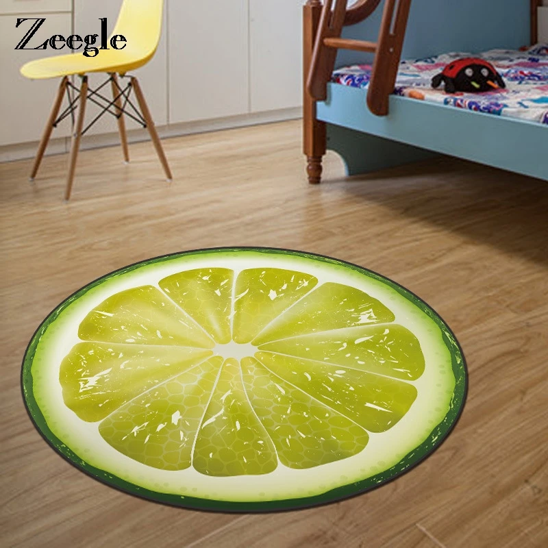 Zeegle 3D Fruit Printed Round Carpet For Living Room Kids Bedroom Rug Welcome Floor Anti-Slip Mats Computer Chair Area Rug Zeegle 3D Fruit Printed Round Carpet For Living Room Kids Bedroom Rug Welcome Floor Anti-Slip Mats Computer Chair Area Rug