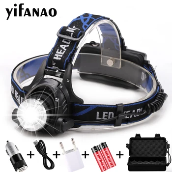 

LED headlamp USB Charging LED Headlight V6/L2/T6 Zoomable Lamp Waterproof Head Torch Flashlight Torch 3 Modes Use 18650