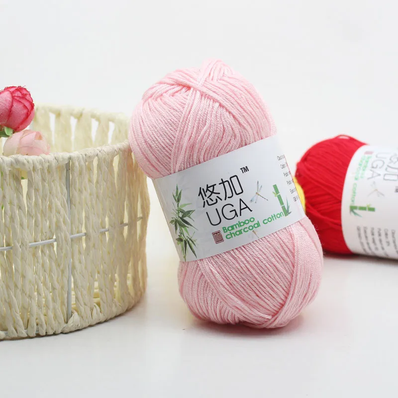

UGA 71 Colors 50g Soft Smooth Natural Bamboo Cotton Hand Knitting Yarn Baby Milk cotton Yarn hand Knitted crochet yarn DIY