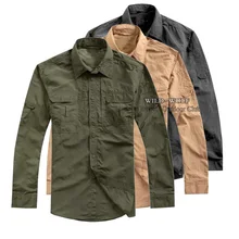 Мужская тактическая рубашка с длинным рукавом армейская уличная спортивная дышащая быстросохнущая рубашка охотничья одежда M-XXL