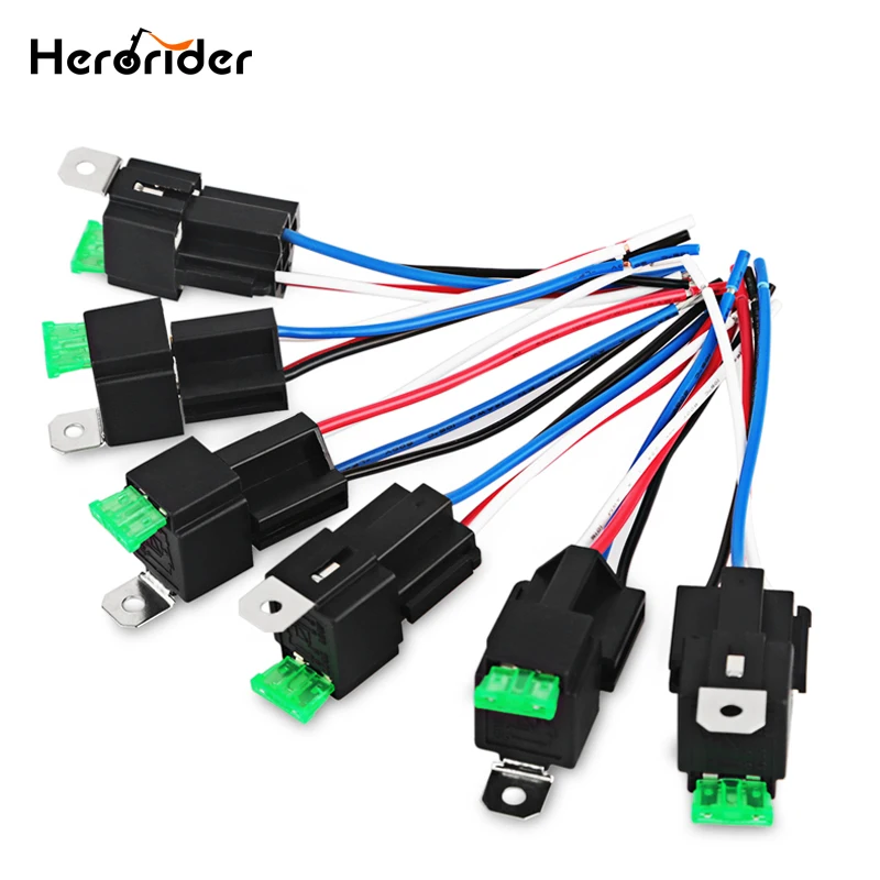 Herorider 6pcs 30a Fuse Relay Switch Harness Set 12v Dc