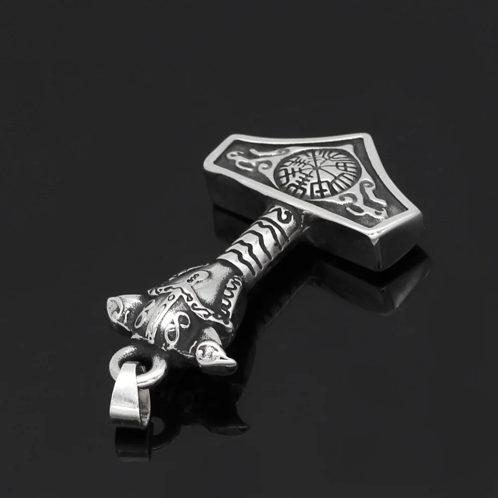 Скандинавский Викинг thor hammer Mjolnir Vegvisir из нержавеющей стали odin шлем кулон с