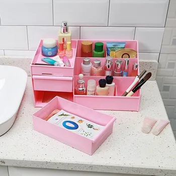 

2019 Cosmetic Storage Box Drawer Desktop Plastic Desktop Makeup Dressing Table Skin Care Rack Shelf Sundries Storage Box