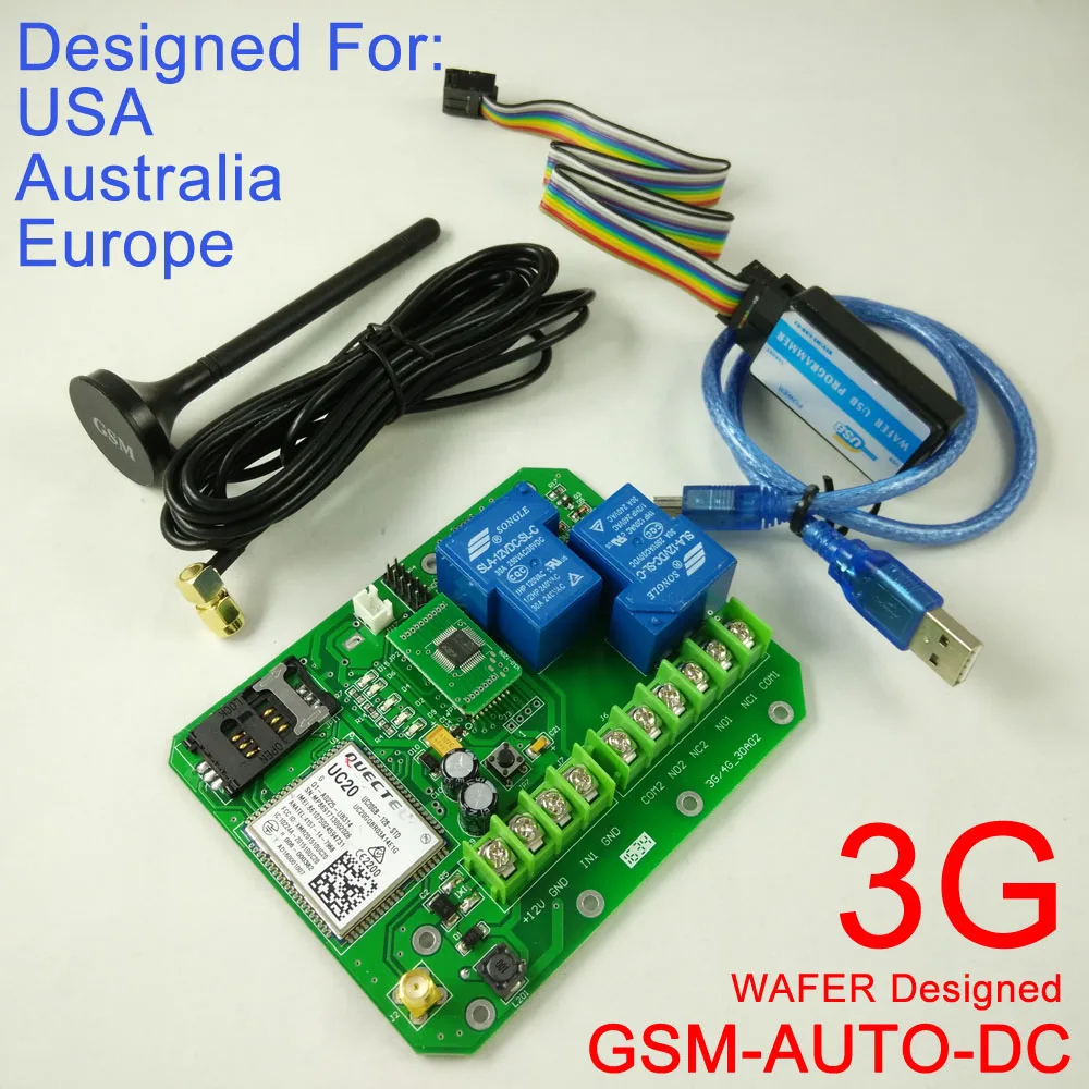 3G Version GSM AUTO Double Big relay GSM remote switch One alarm input