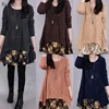 Autumn Winter Women's Long sleeve Knitted Floral Dress Loose Casual Party Dress ► Photo 1/6