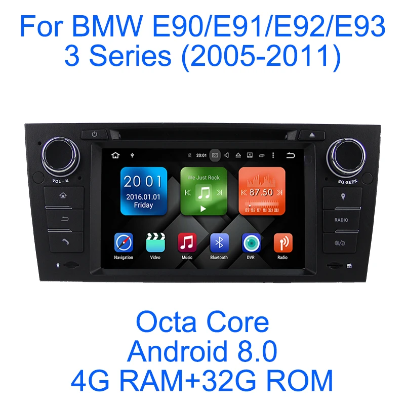 

Android 8.0 Octa Core 4G RAM 32G ROM GPS Navigation 7 " Car DVD Player for BMW 3 series E90/E91/E92/E93 05-11 with Radio/BT/RDS