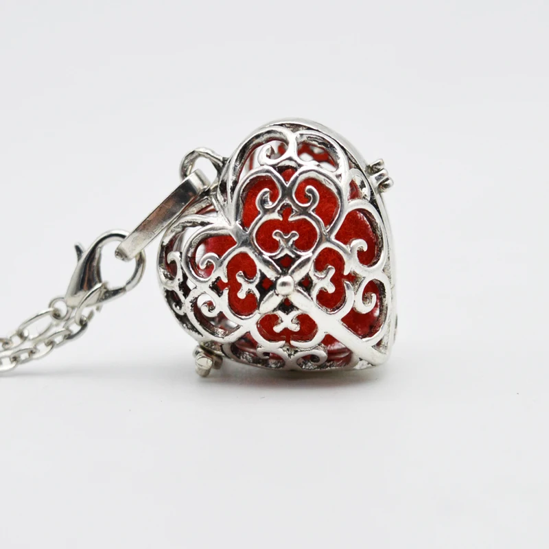 5pcsFiligreeHeartDiffuserNecklaceLocketsForWomenMaternity