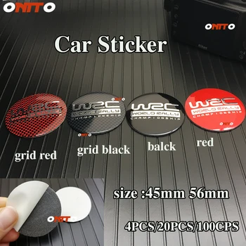 

100% NEW red/black/grid black/grid red WRC logo Decal Car Emblem 56MM 5.6CM 45MM 4.5CM Aluminum Sticker Decoration Universally
