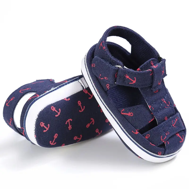 Летняя стильная модная обувь с якорем для маленьких мальчиков, обувь для малышей, домашняя обувь для восхождения с мягкой подошвой