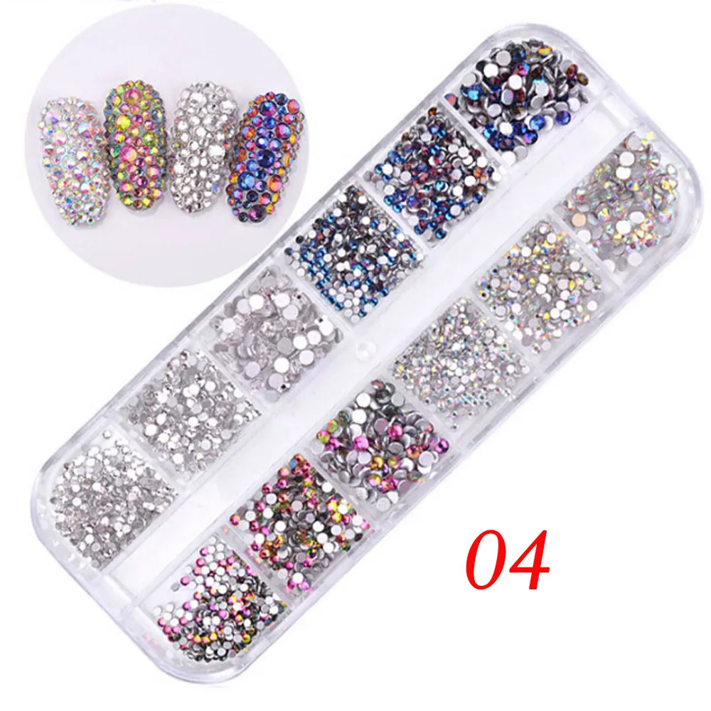 Украшения для дизайна ногтей 12 решеток украшение для ногтей Сверкающее сверло длинная коробка упаковка для дизайна ногтей Макияж порошок# YL5 - Цвет: Черный