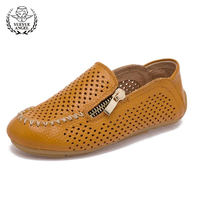 

Breathable Moccasins For Children Lightweight 2018 Summer Shoes For Boy Original Leather Kids Shoes Boys Black Casual Loafers
