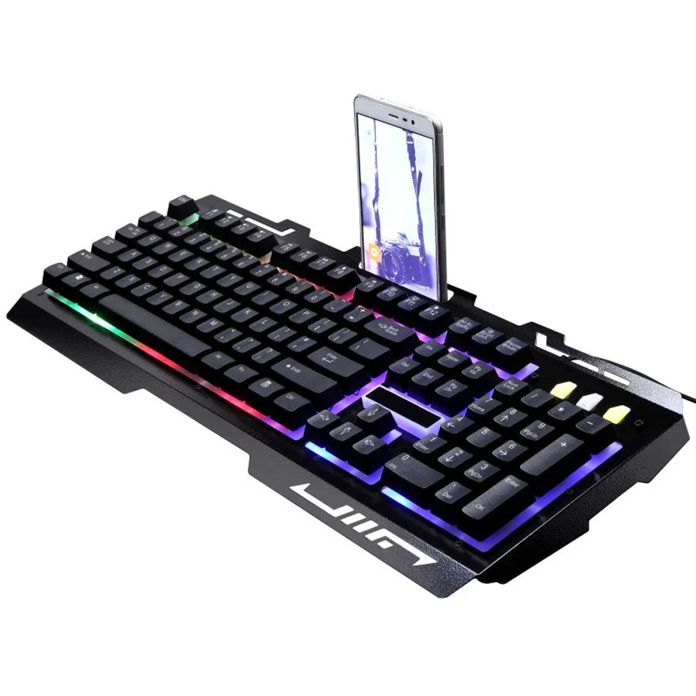 G700 светодиодный Проводная игровая клавиатура Механическая на ощупь клавиатура с подсветкой USB 104 Keycaps клавиатура водонепроницаемая компьютерная игра Keyboar# g4