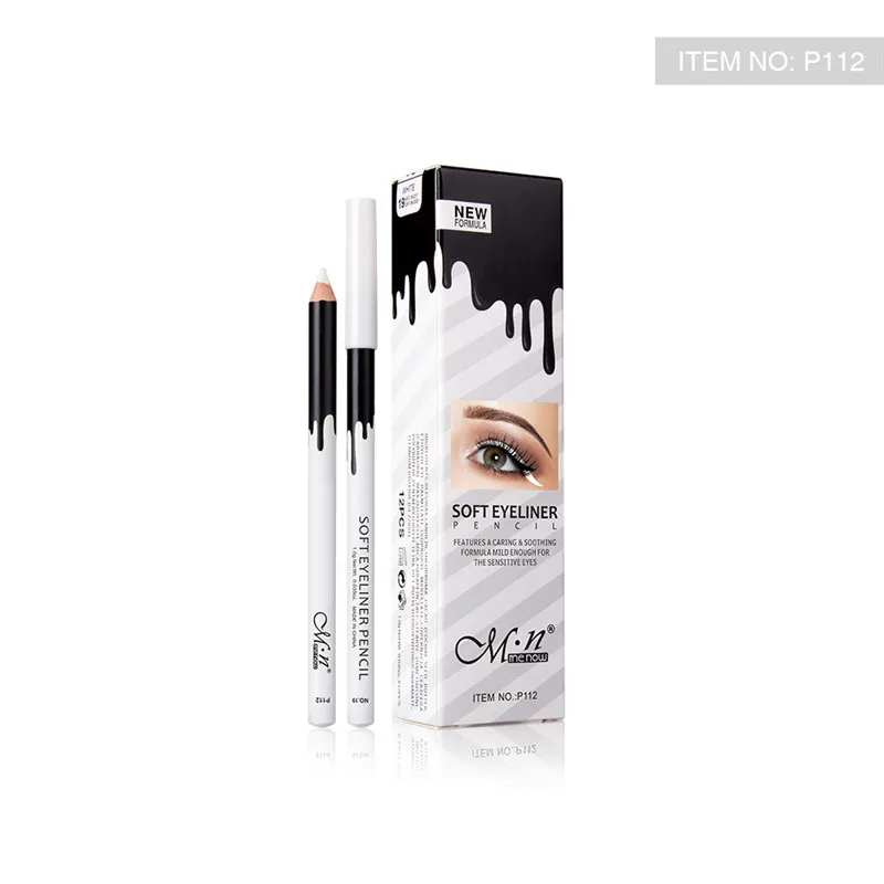 

12pcs/set MENOW Makeup Silky Wood Cosmetic White Eyeliner Pencil Silkworm White Highlight Pen Waterproof Eyeliner P112