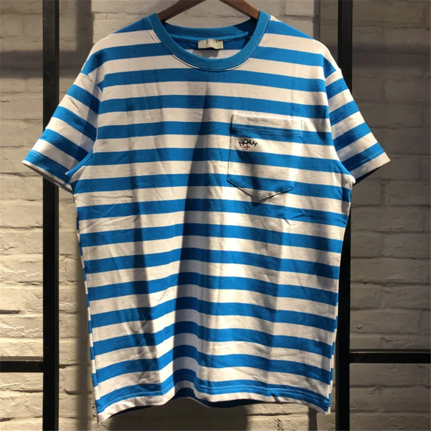 

Red/Black/Blue NOAH Stripes Tee 2019 New Summer Spring Noah + Pockets T-shirts Men Cotton Loose Casual Noah T-shirt Unisex Cross
