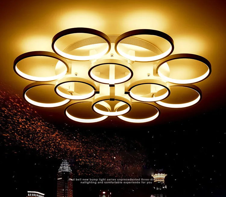 

Creative circle ceiling lamp Acrylic Ring Light Fixtures for bedroom living room lamparas de techo led luminarias para teto