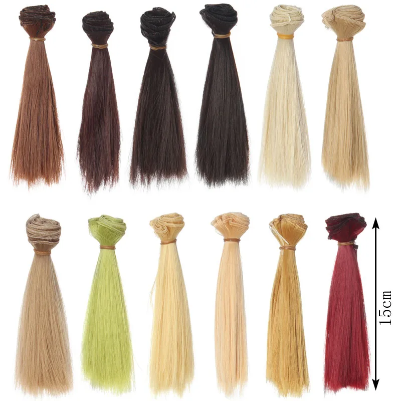 1pcs 15cm 100cm Thick Straight hair for font b dolls b font 1 3 1 4