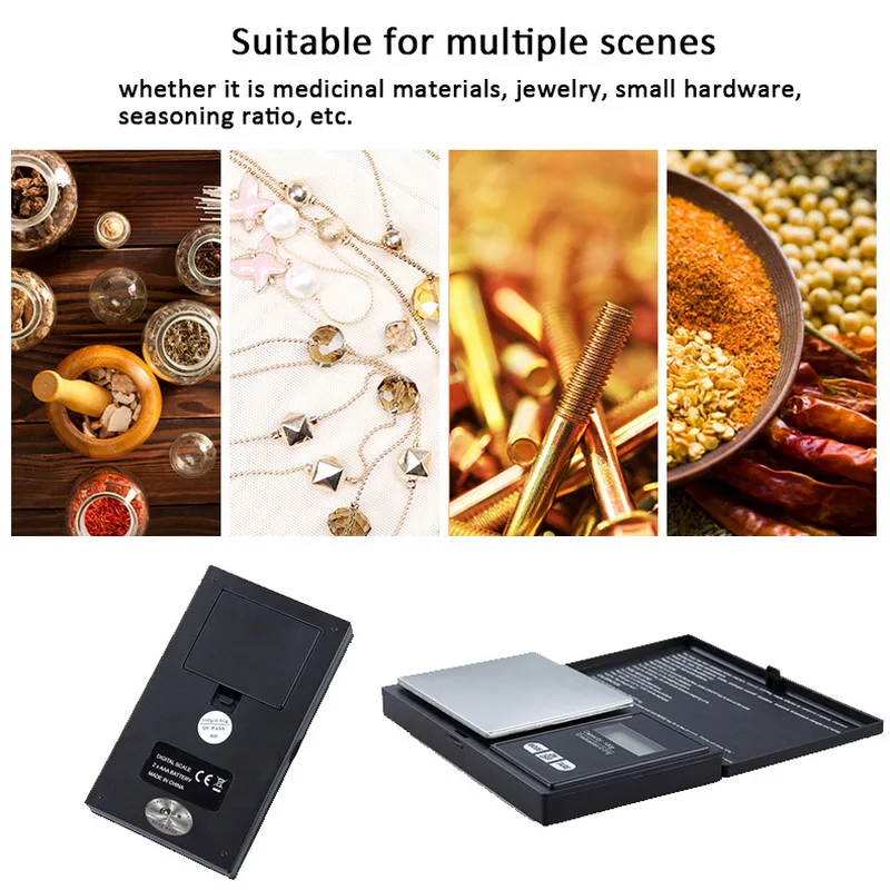 1Pcs Precise Digital Kitchen Scale Pocket Scale With LCD Display For Food Medicine Jewelry Black Not Battery
