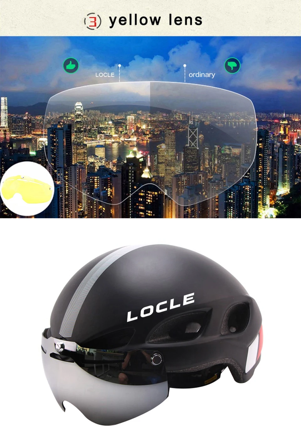 LOCLE Магнитные очки велосипедный шлем Casco Ciclismo IN-MOLD велосипедный шлем дорожный горный MTB шлем с очками