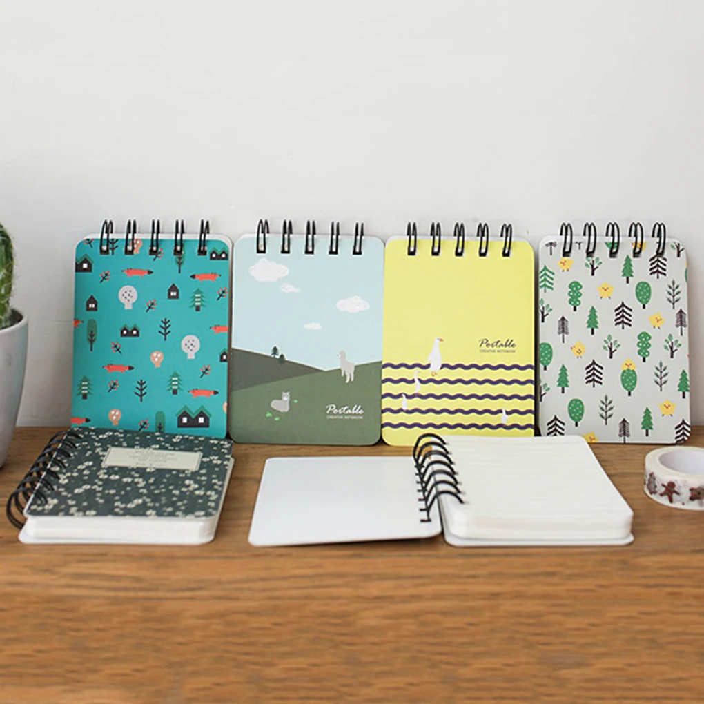Portable Schedule Cute Animal Cartoon Spiral Notebook Mini Portable Notebook Travel Journal Pocket Notebooks Lovely Gift
