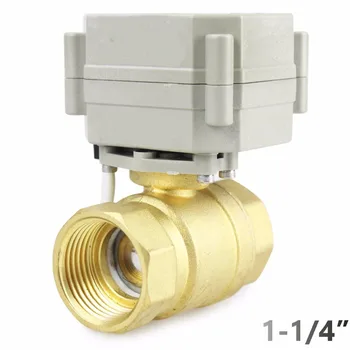 

New 2 Way 1-1/4" DN32 12V/24VDC 110V/220VAC Brass Normally Closed/Position Feedback Motorized Electrical Ball Valve
