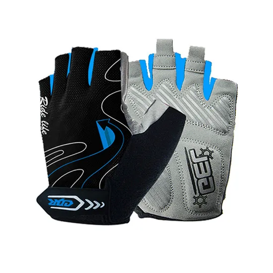WEST BIKING велосипедные перчатки с полупальцами летние спортивные противоударные мужские женские велосипедные перчатки с гелевой пропиткой MTB перчатки велосипедные гуантес Ciclismo - Цвет: Black blue