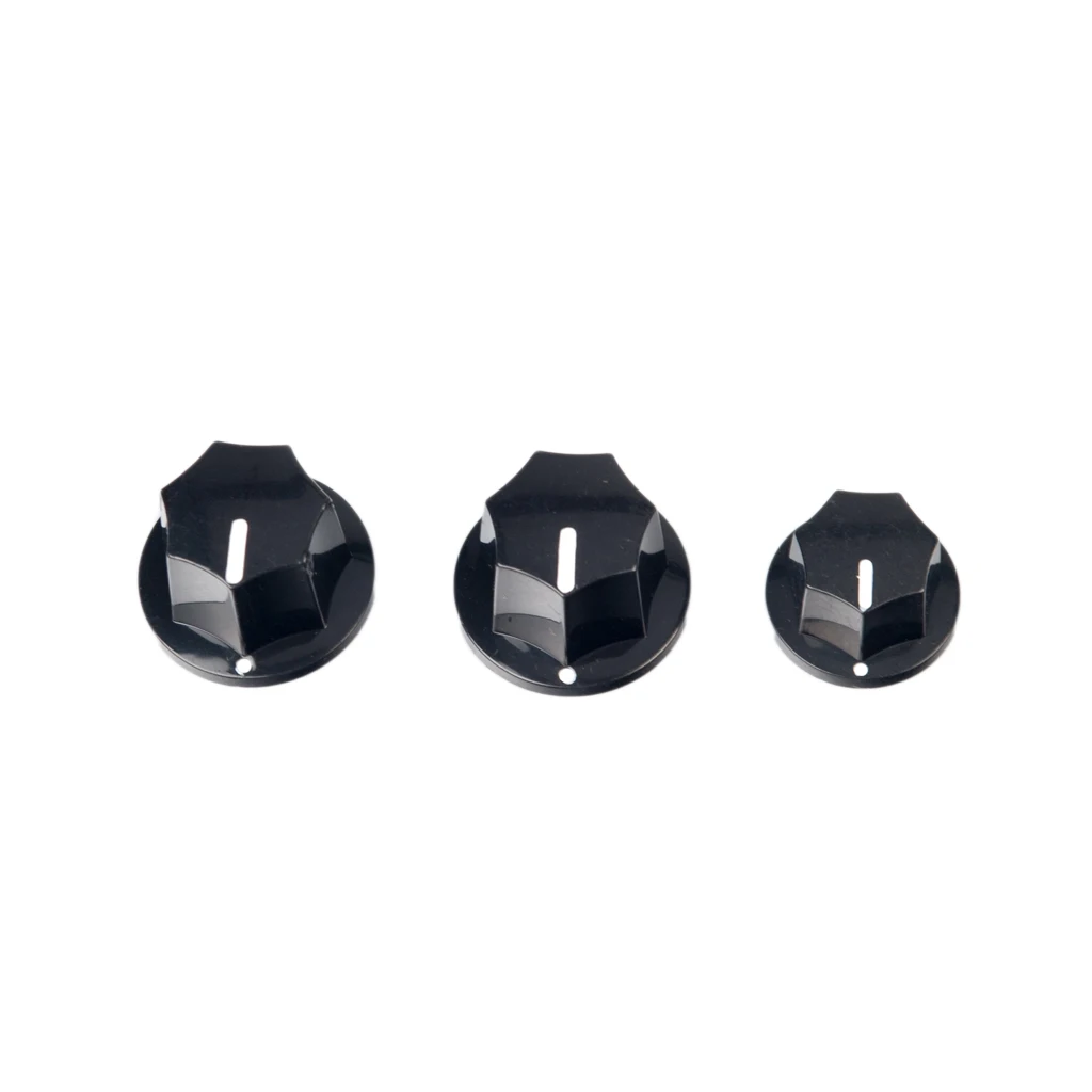 

3-pack Guitar Potentiometer Knob Black"Top Hat" With Set Screw For Players