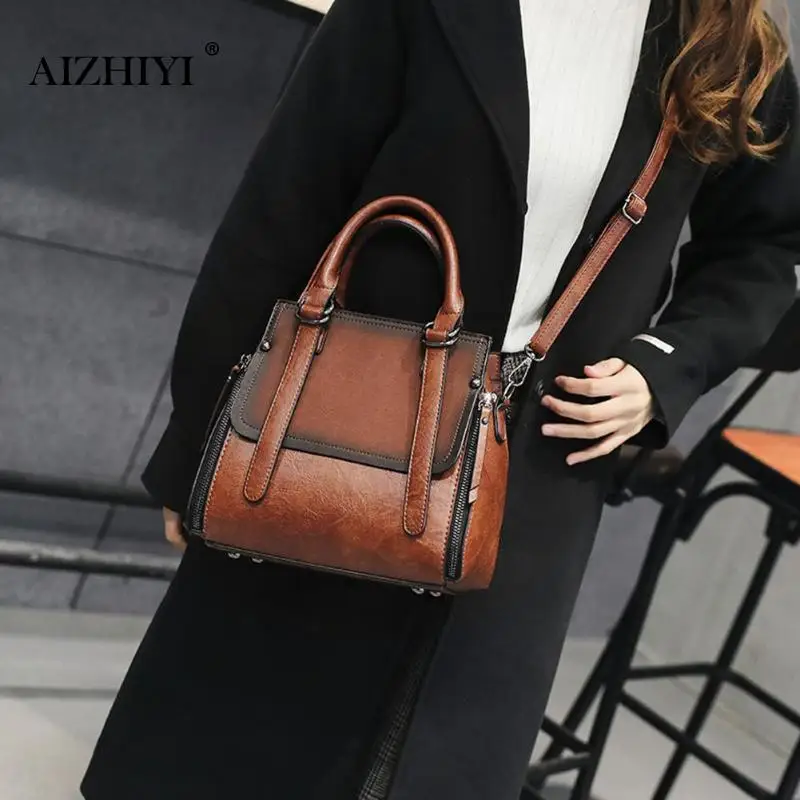 خمر النساء Crossbody أكياس الشهيرة ملابس علوية مميزة-مقبض حقيبة ل الإناث بو حقائب يد جلدية السيدات حقيبة يد عارضة اليد