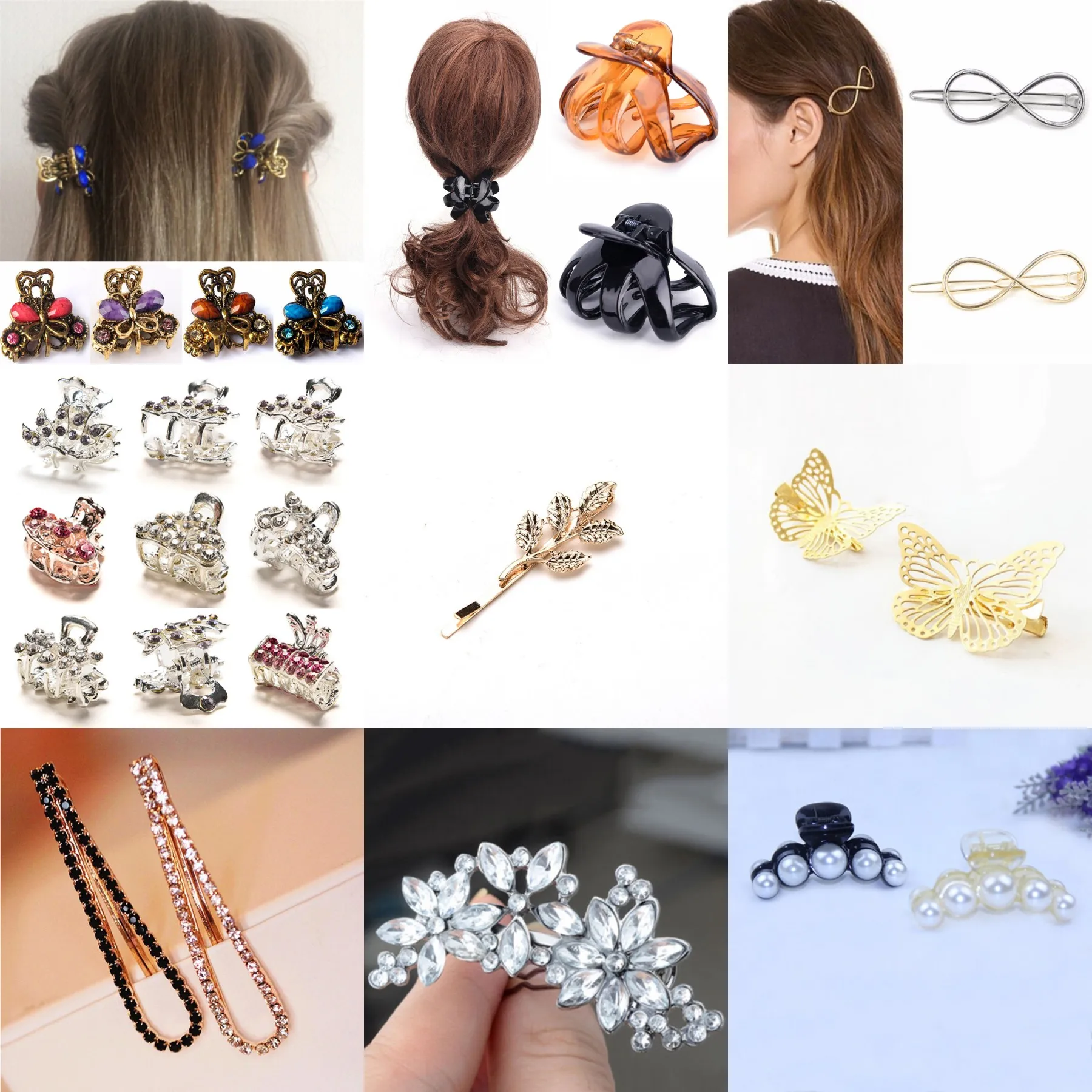 

Luxury Pearls Hairpins Hair Claw Ornaments Trendy Hair Clip Shiny Rhinestone Crab Hair Claws For Women Girl Accessories Headwear