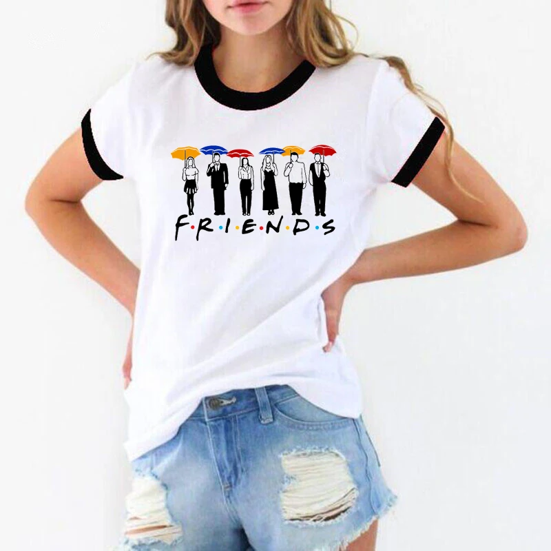 

2019 New Friends TV Show t shirt women Graphic tee shirt femme BFF T Shirts 90s tumblr tshirt best friend gift female t-shirt