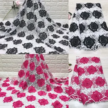 

High Quality 2018 Nigerian Lace Hot Sell New Arrival Two Color African Cord Chemical Lace /guipure lace Fabrics for party dress