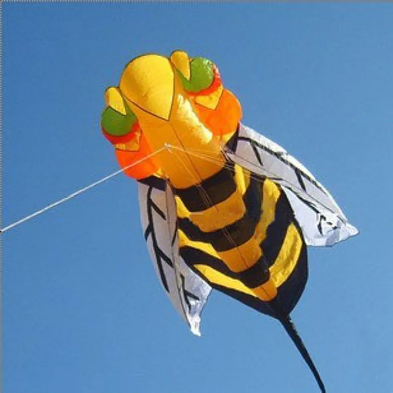 3D Large Bee Soft Kite Eye Catching 3.5m Parafoil kite Sold by cartoon