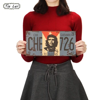 

TIE LER 2PCS Che Guevara Retro Posters Advertising Nostalgic Old Bar Decorative Painting Vintage Wall Sticker 30X15cm
