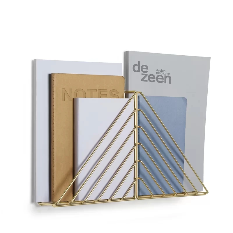 الثلاثي شكل متعدد الاستخدامات الحائط مجلة رف وتسجيل حامل المعادن