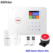 2,4 дюймов TFT экран wifi GSM домашняя охранная сигнализация наборы Беспроводная охранная сигнализация Система детектор движения управление приложением