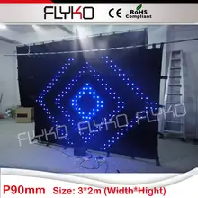 Профессиональный Сценический фон led ткань P9 2x3 м светодиодный видео занавес