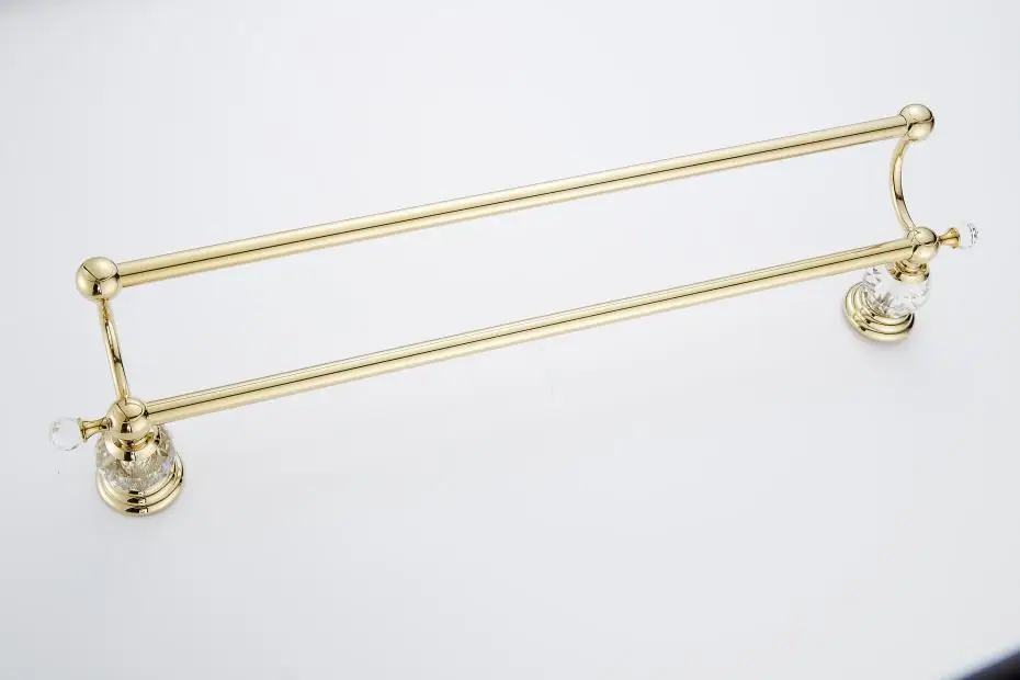 diamante & cristal dupla camada suporte toalha acessórios do banheiro a0