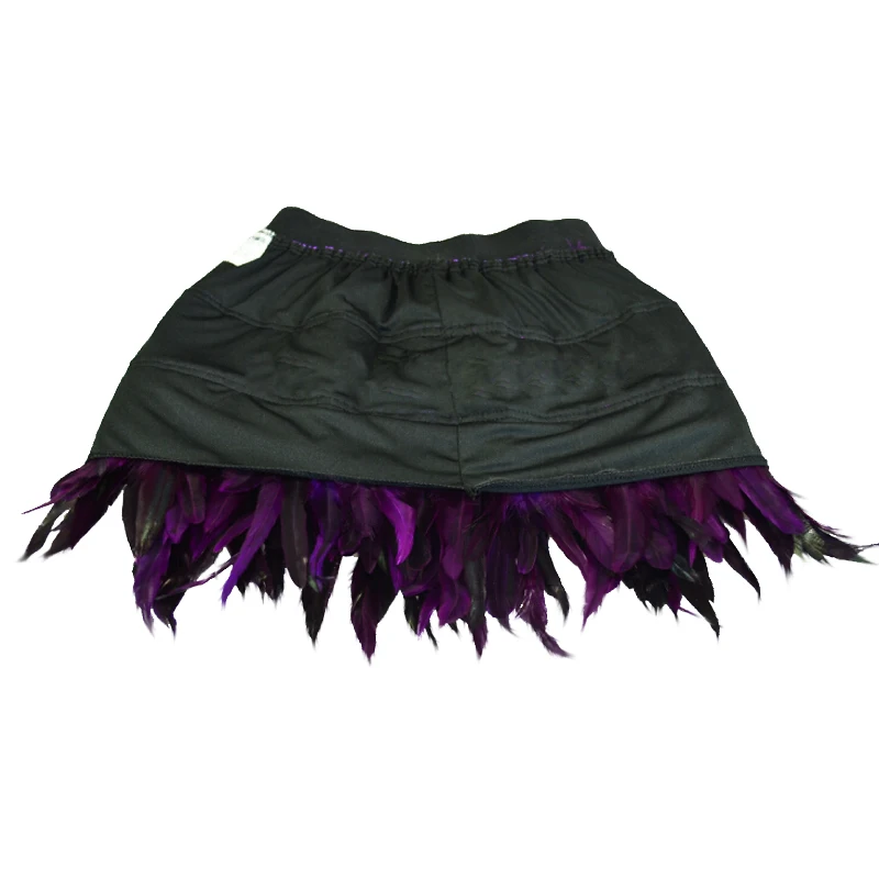 Фиолетовый Лебедь перо юбка мини Длина полностью двухслойная ткань выстроились перо юбка для вечерние события оперение юбка с перьями для DS