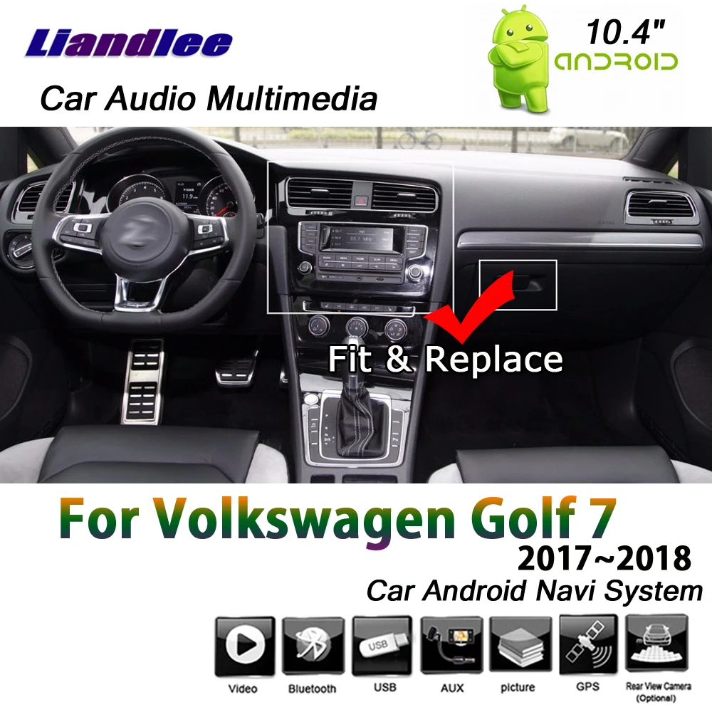 Liandlee автомобиля Android Системы для Volkswagen Golf 7 MK7~ вертикальный Экран Зеркало Ссылка gps Navi навигации мультимедиа