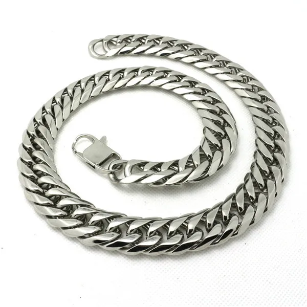 

Amazing Top Quality New Arrival Hot Cool Silver Huge Heavy 20mm 266g 316L Stainless Steel Cool Biker Necklace Guarantee 100%
