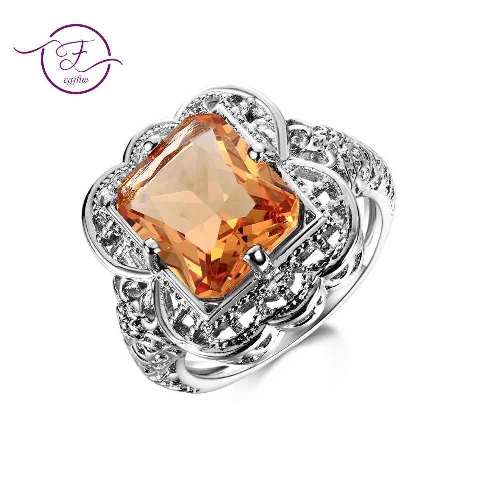 

4 Color Fashion Gemstone Rings 925 Silver Jewelry Ring For Women Femal's wedding Gift Size 6 7 8 9 10 wholesale 2018 New Design