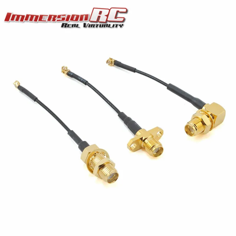 

3PCS 50mm ImmersionRC Tramp HV Accessory Pack U.Fl to SMA Female Connector Adapter Cable 90 Degree For RC Model Multicopter Wire