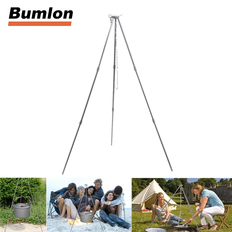 Portable Camping Equipment Tool Aluminum Tripod Stand for Hanging Pot